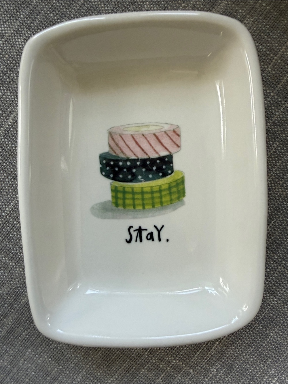 Rae Dunn Artisan Collection Ceramic Trinket Dish ‘Stay’